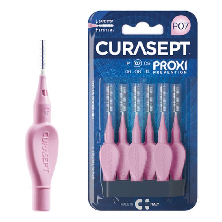 Curasept Proxi Prevention P07 Rosa Scovolini Interdentali 0.7mm 6 Pezzi