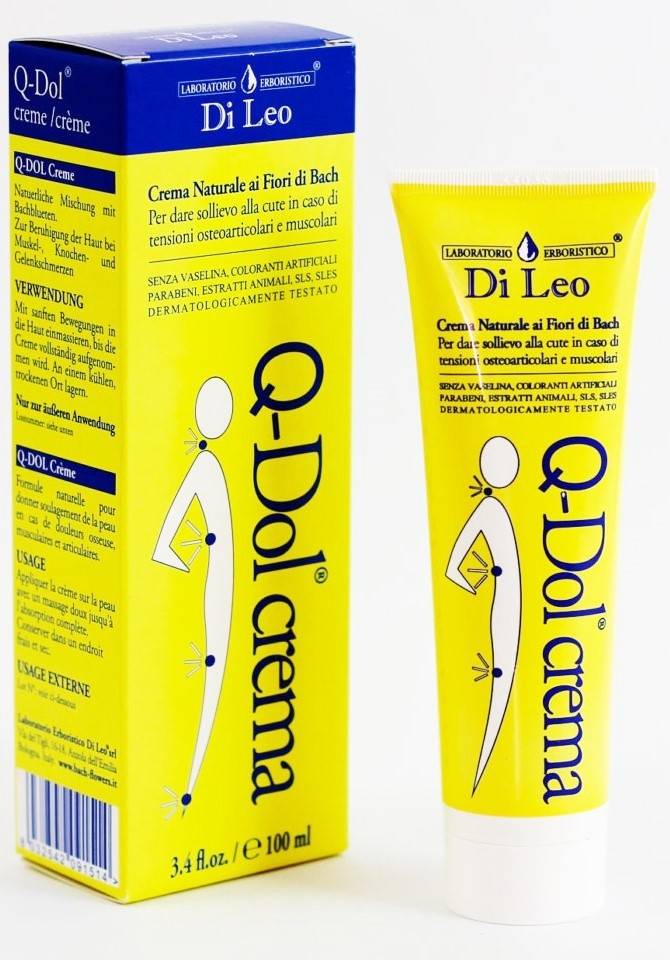 Q - Dol Crema Naturale ai Fiori di Bach per i Dolori Muscolari 100 Ml