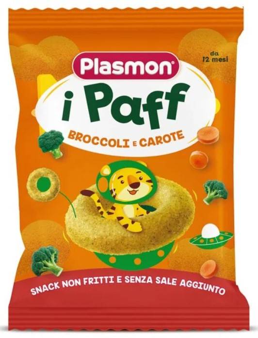 Plasmon i Paff Anellini Carote e Broccoli Snack per Bambini 15 g