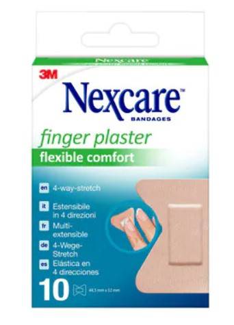 3M Nexcare Flexible Comfort Finger Plasters 44,5 mm x 51 mm Cerotti per Dita 10 pezzi