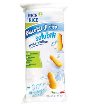 Rice&Rice Biscotti di riso solubili biologici senza glutine 120 g