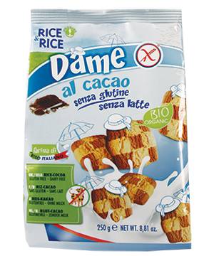 Rice&Rice Dame di Riso Biscotti al Cacao Biologici senza glutine 250 g