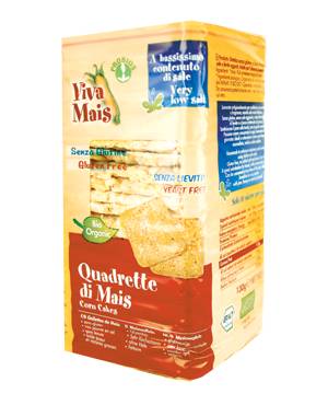 Viva Mais Quadrette di Mais Senza Sale Gallette Biologiche Senza Glutine