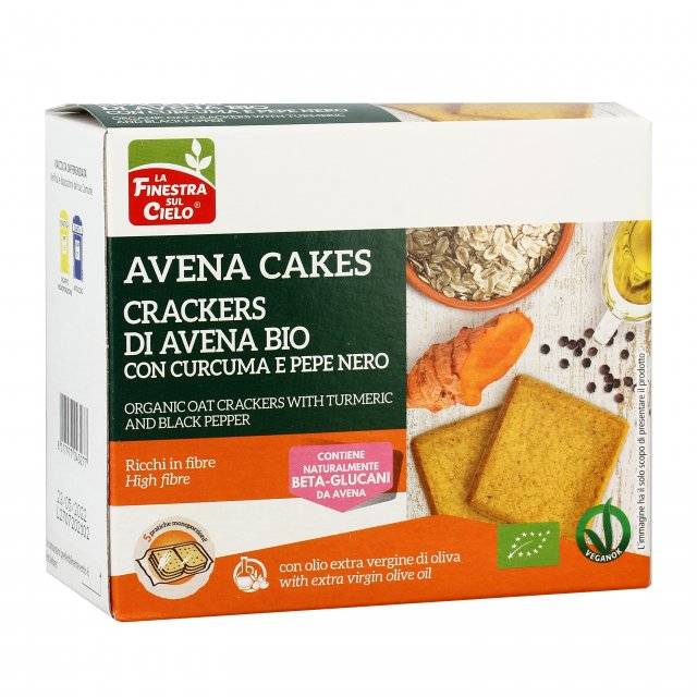 La Finestra Sul Cielo Avena Cakes Crackers Curcuma E Pepe 250 g