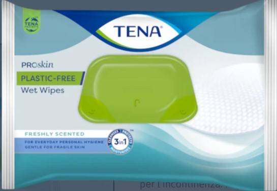 Tena Wet Wipes Plastic Free Salviette Detergenti per Adulti 48 Pezzi