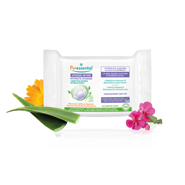 Puressentiel Salviettine Intime Detergenti e Rinfrescanti 25 Pezzi