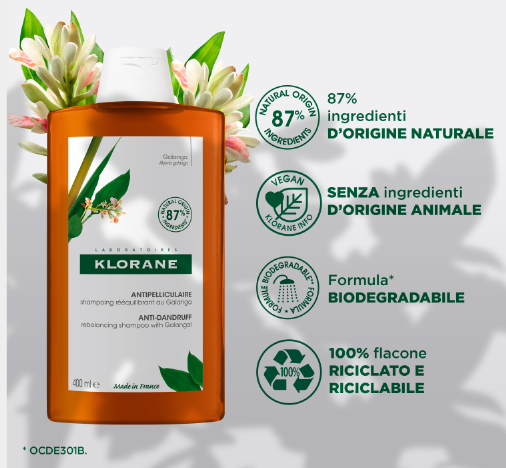 Klorane Shampoo Riequilibrante Antiforfora con Galanga 400 ml