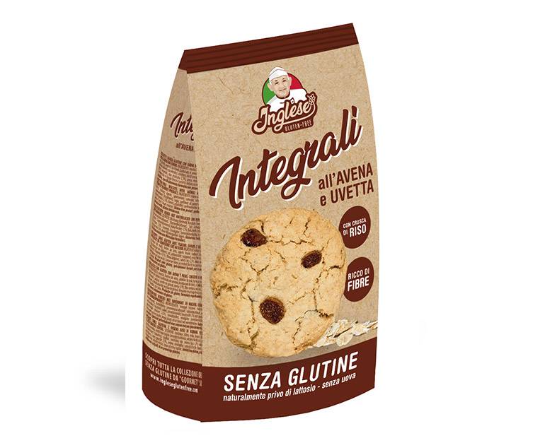 Inglese Biscotti Integrali con Avena e Uvetta Senza Glutine 300 g