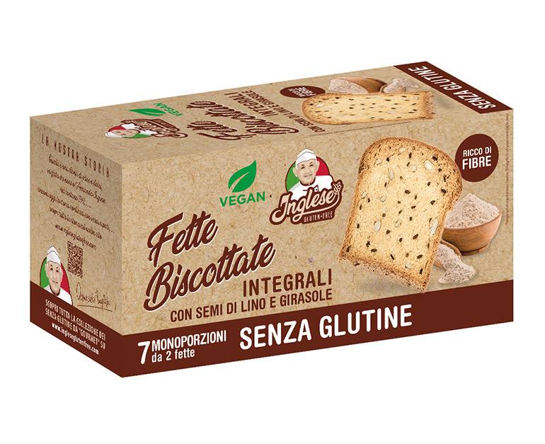 Inglese Fette Biscottate Integrali con Semi di Lino e Girasole Senza Glutine 200 g