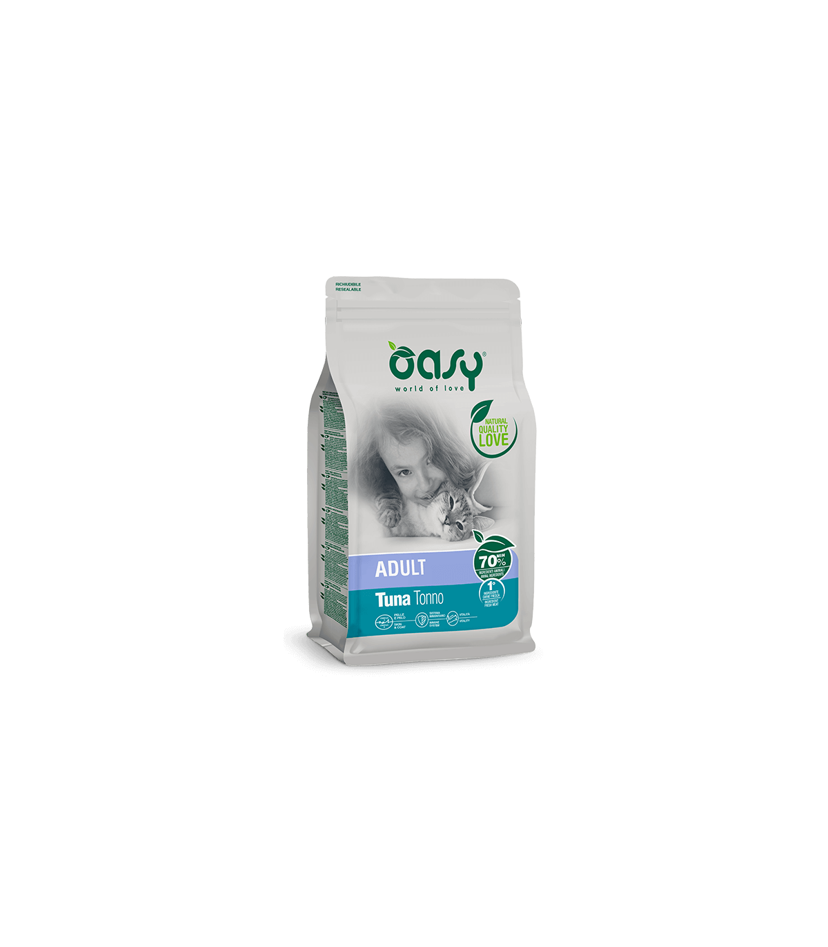 Oasy Lifestage Adult Cibo Secco per Gatti Gusto Tonno 1,5 kg