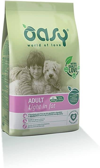 Oasy Adult Light in Fat Cibo Secco per Cani Adulti Gusto Pollo 3 kg