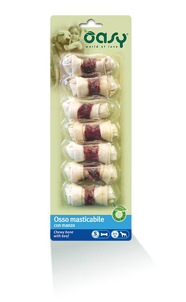 Oasy Osso Masticabile con Manzo Snack per Cani Taglia S