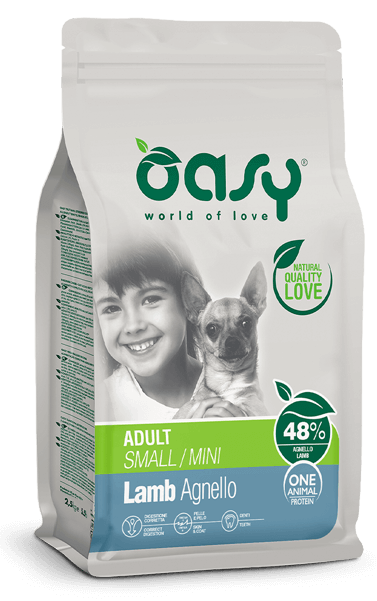 Oasy Dry Dog One Animal Protein Adult Small/Mini Cibo Secco per Cani Gusto Agnello 800 g