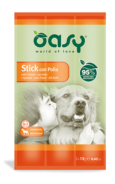 Oasy Snack Dog Stick con Pollo Alimento Complementare per Cani 12 g