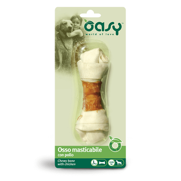 Oasy Osso masticabile con Pollo per cani Taglia L 1 pezzo