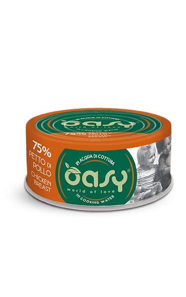 Oasy Wet Cat More Love Cibo Umido per Gatti in Lattina gusto Petto di Pollo 70 g