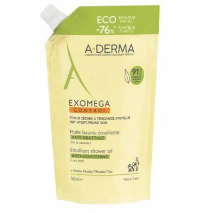 A - Derma Exomega Control Olio Lavante Emolliente Ricarica 500 ml