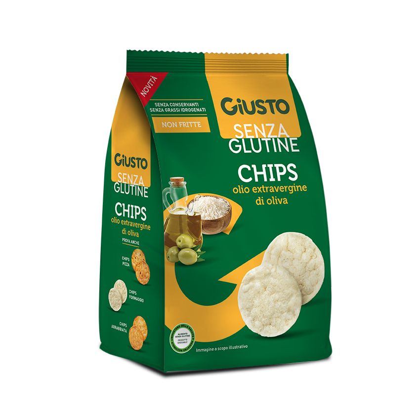 Giusto Chips Senza Glutine con Olio Extravergine di Oliva 40g