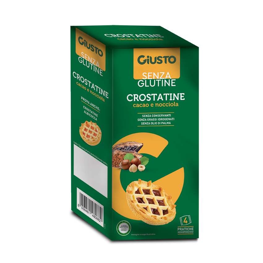 Giusto Crostatine Cacao e Nocciola Senza Glutine 4 pezzi