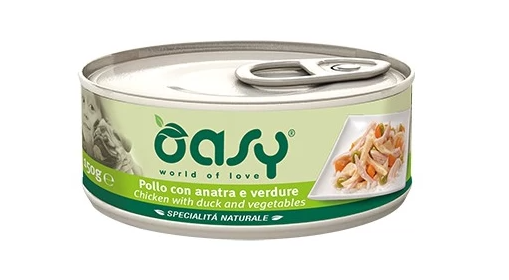 Oasy Pollo con Anatra e Verdure Specialità Naturale Cibo per Cani 150 g