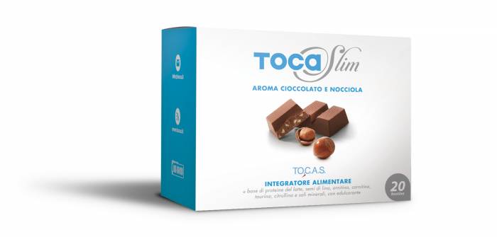 Tocas Tocaslim Integratore per Dimagrire Gusto Cioccolato e Nocciole 20 bustine