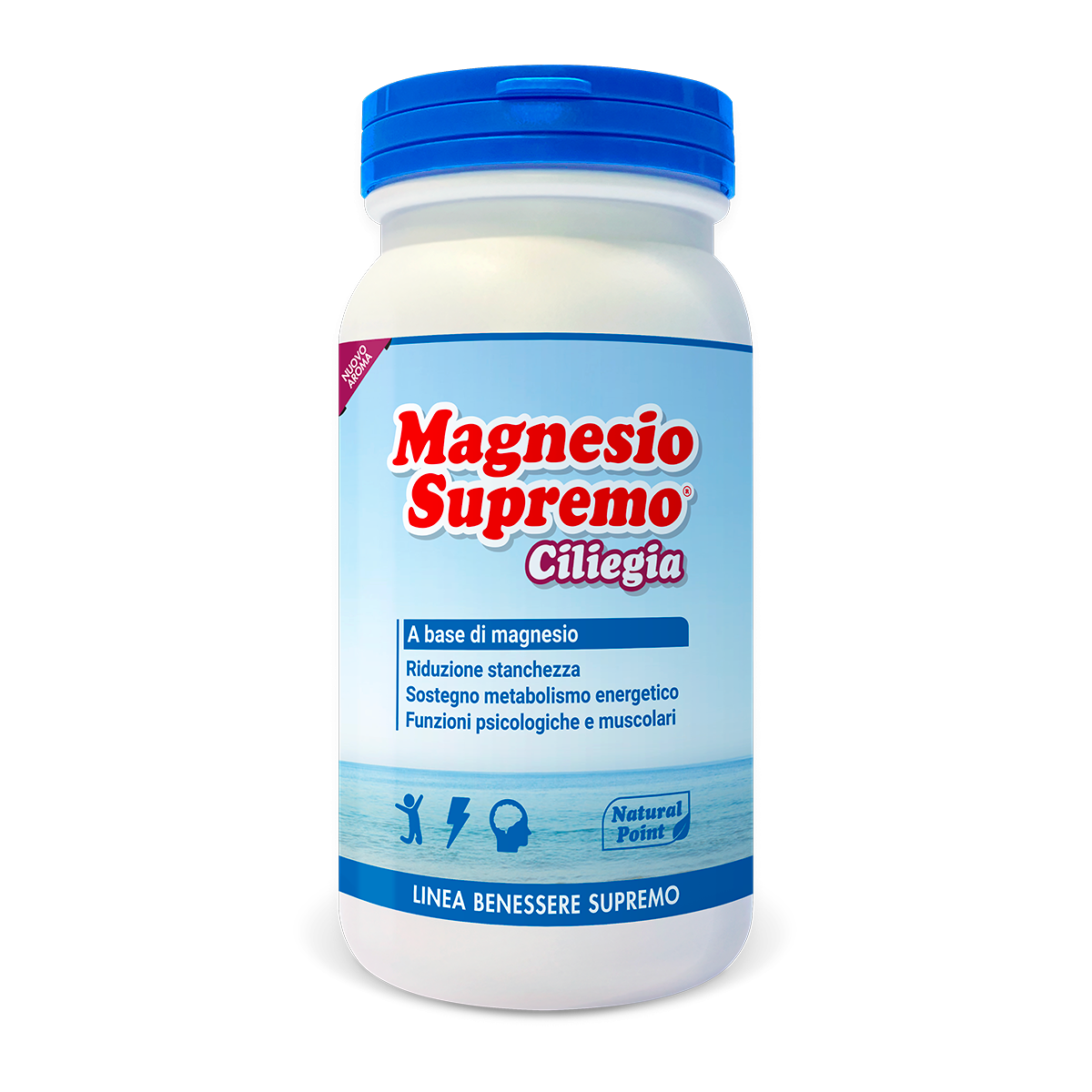 Natural Point Magnesio Supremo Integratore Contro Stanchezza e Stress Gusto Ciliegia 150 g