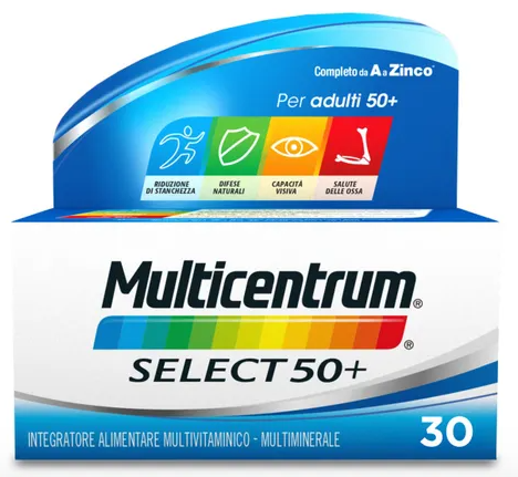 Multicentrum Select 50+ Integratore Vitamine e Minerali per Adulti 30 compresse