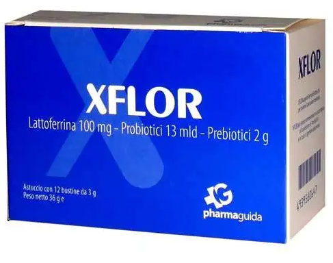 Pharmaguida Xflor Bustine Integratore Fermenti Lattici e Lattoferrina 12 bustine