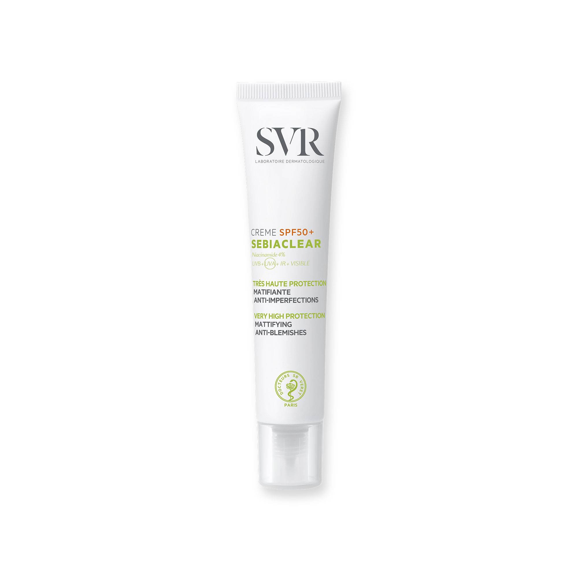 SVR Sebiaclear Crema Spf50+ Solare Viso Pelle con Imperfezioni 40 Ml