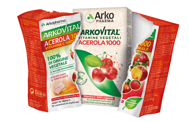 Arkopharma ACerola 1000 Integratore di Vitamina C 30 compresse