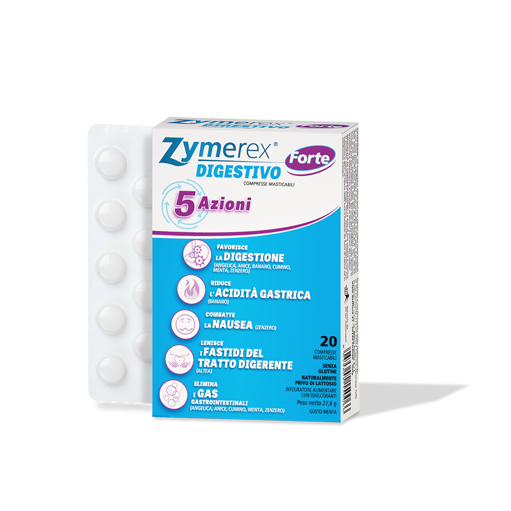 Zymerex Digestivo Forte 5 Azioni Integratore per la Digestione 20 compresse