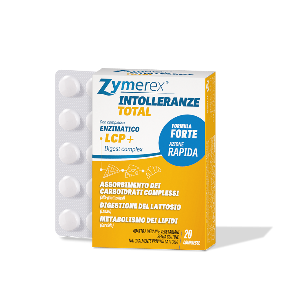 Zymerex Intolleranze Total Integratore per Digerire Carboidrati, Lattosio e Lipidi 20 compresse