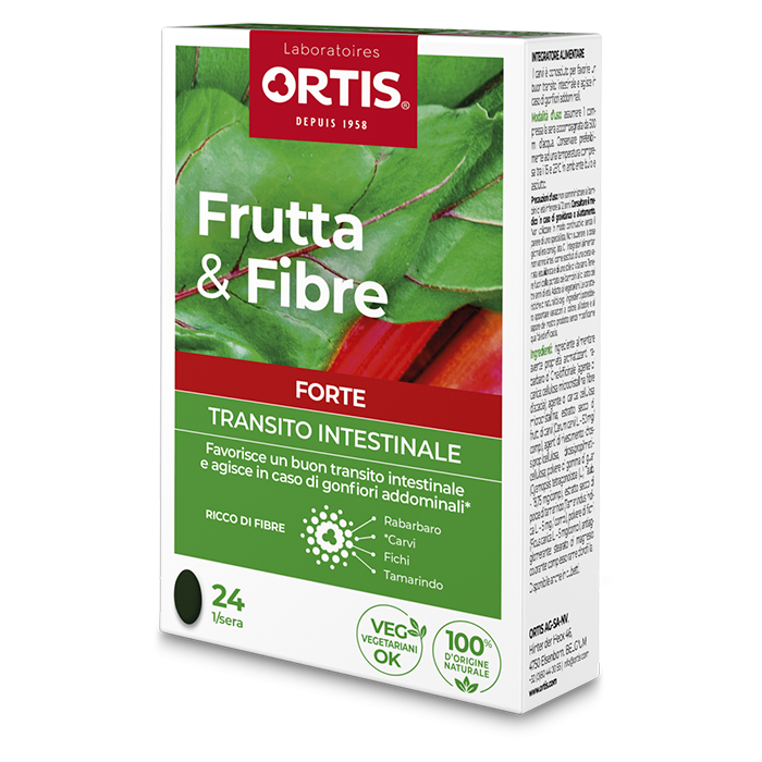Ortis Frutta & Fibre Forte Compresse Integratore Transito Intestinale 24 Compresse