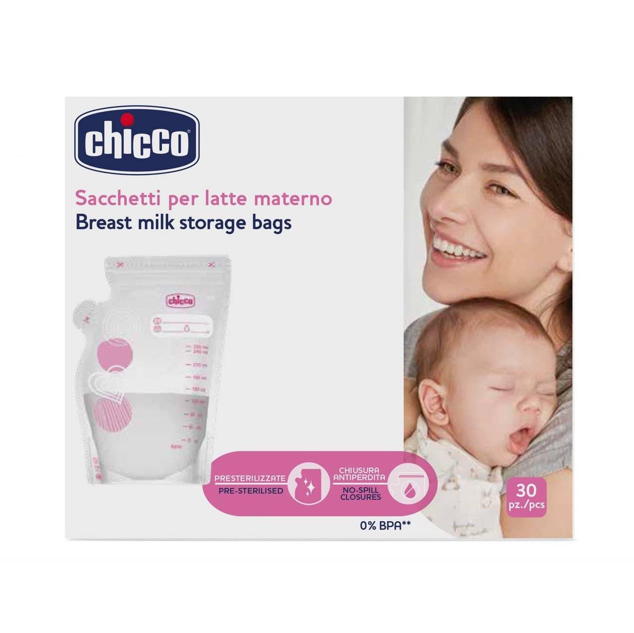 Chicco Sacchetto Per Latte Materno 30 pezzi