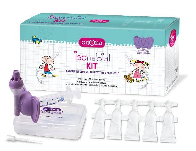 Isonebial Kit Pulizia Cavità Nasali 20 Flanconcini 5ml + Siringa Soft - Jeck + Ago Cannula + Nebulizzatore Spray
