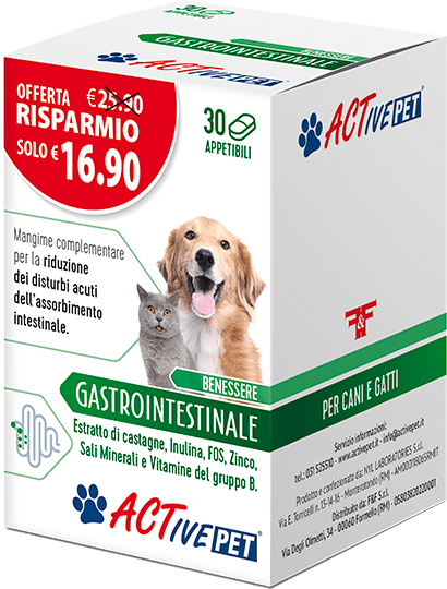 Linea Act ActivePet Mangime Complementare per Il Benessere Intestinale di Cani e Gatti 30 compresse appetibili