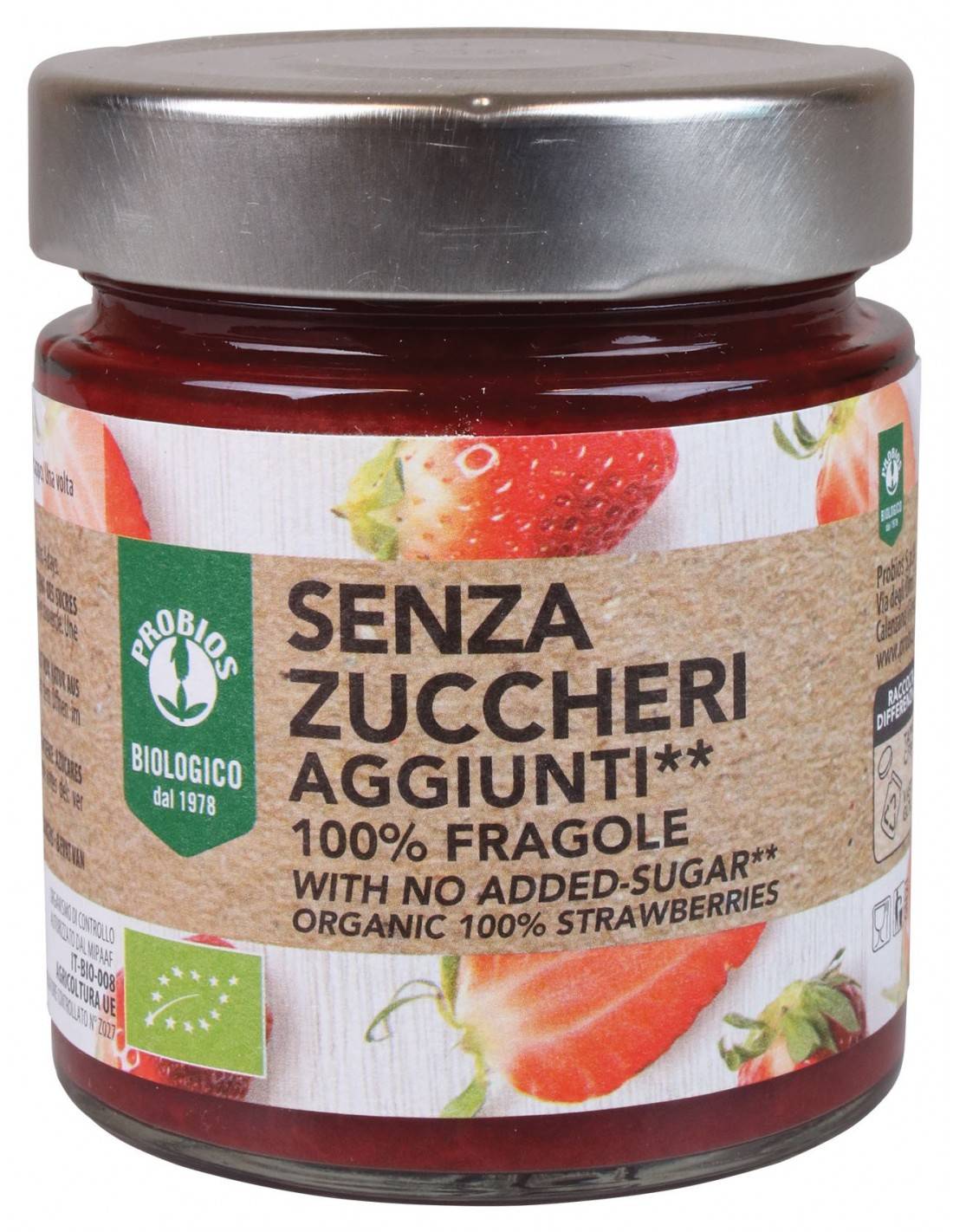 Probios Composta 100% Fragola Senza Zuccheri Aggiunti 215 g