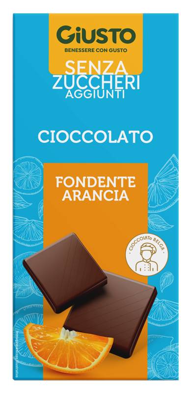 Giusto senza Zucchero Tavoletta Cioccolato Fondente e Arancia 85 g