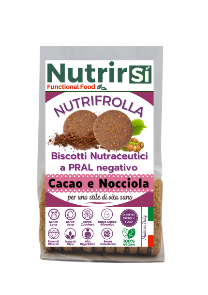 NutrirSi Nutrifrolla Cacao e Nocciola Biscotti a basso carico glicemico 250 g