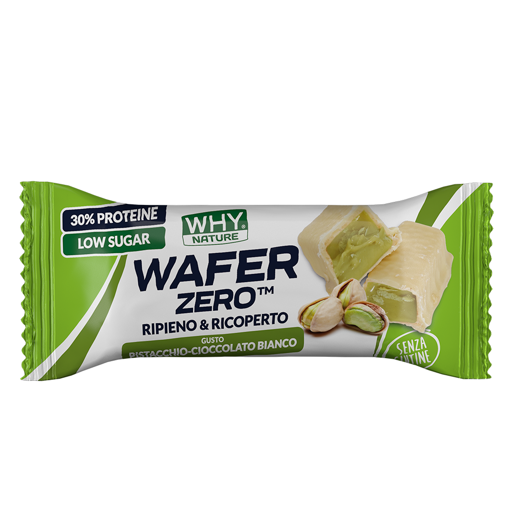 WHYnature Wafer Zero Pistacchio Cioccolato Bianco Biscotto Proteico 35 g