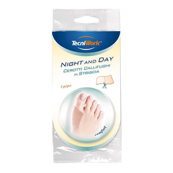Tecniwork Night&Day Cerotti callifughi in striscia per i piedi 2 pezzi