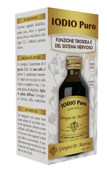 Dr Giorgini Iodio Puro Analcolico Integratore per la Tiroide 100 ml