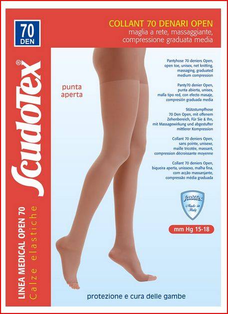 Scudotex Collant a Compressione Graduata Media 70 Denari Open Colore Nature Taglia 5