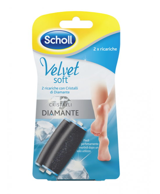 Scholl Velvet Soft Ricariche Extra Esfolianti Con Cristalli di Diamante 2 Pezzi