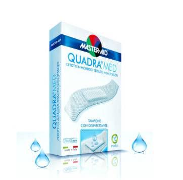 Master Aid Quadra Med Cerotto con tampone disinfettante per dita - Medio (78x20mm) - 10 pezzi