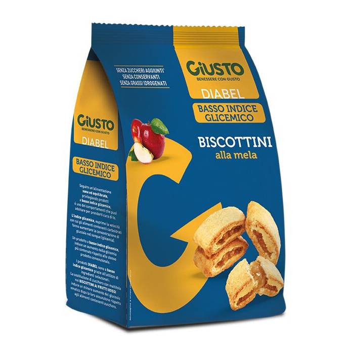 Giusto Diabel Biscottini alla Mela Senza Zuccheri Aggiunti 250 g