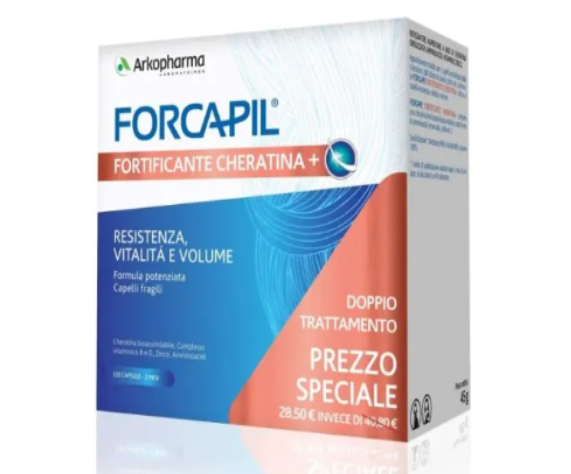 Arkopharma Forcapil Fortificante Cheratina Capelli e Unghie Promo Pack 60 capsule