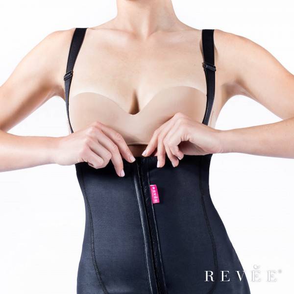 Revèe Lipo Guaina Donna Sotto Seno per post Lipofilling Glutei Nera - Taglia: S