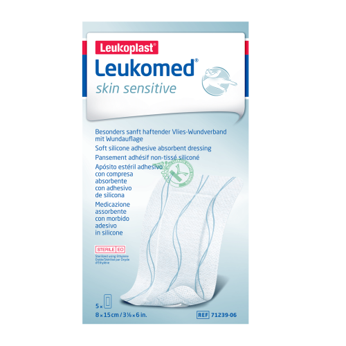 Leukomed Skin Sensitive Medicazione in TNT Adesivo Sterile 8X15 cm 5 pezzi