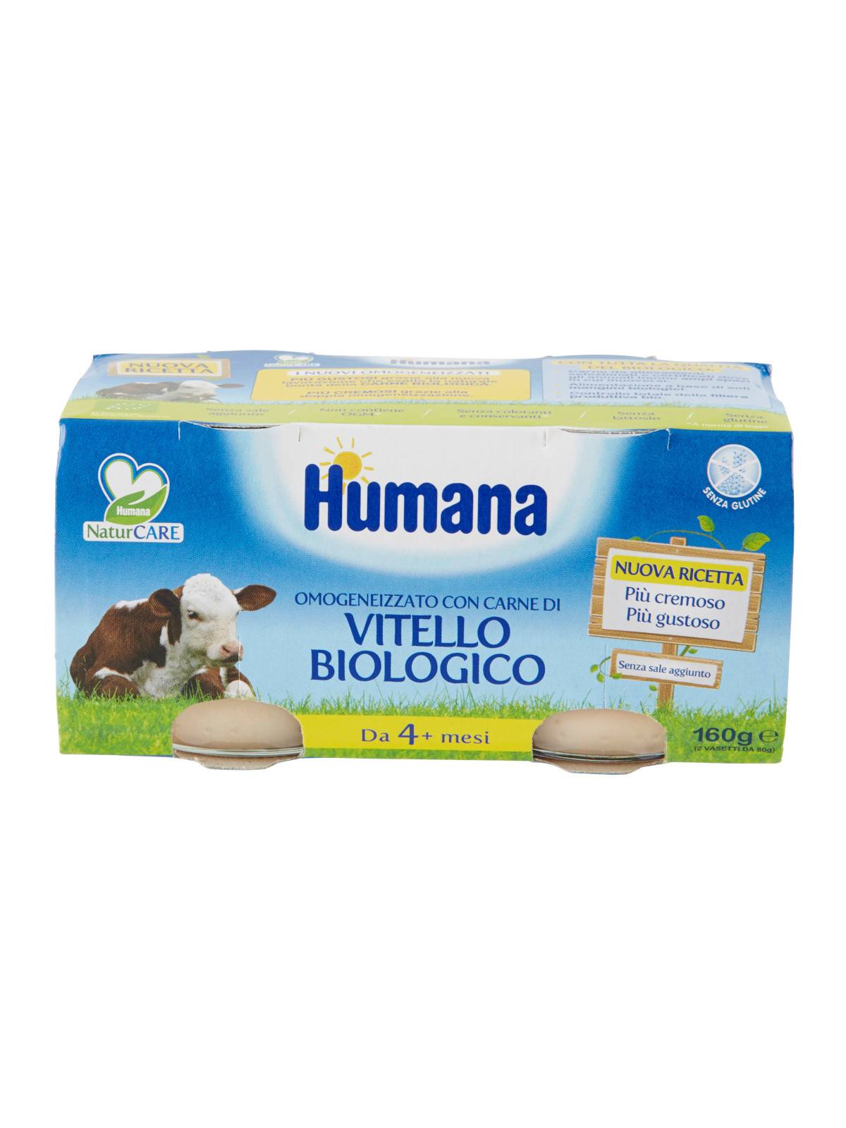 Humana Omogeneizzato Gusto Vitello Biologico 2 pezzi 80 g
